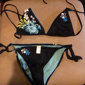 Personal identity xl bikini black floral